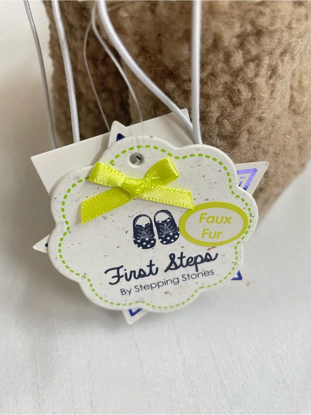 First Steps by Stepping Stones Baby Faux Fur Teddy Bear Zipper  Boots